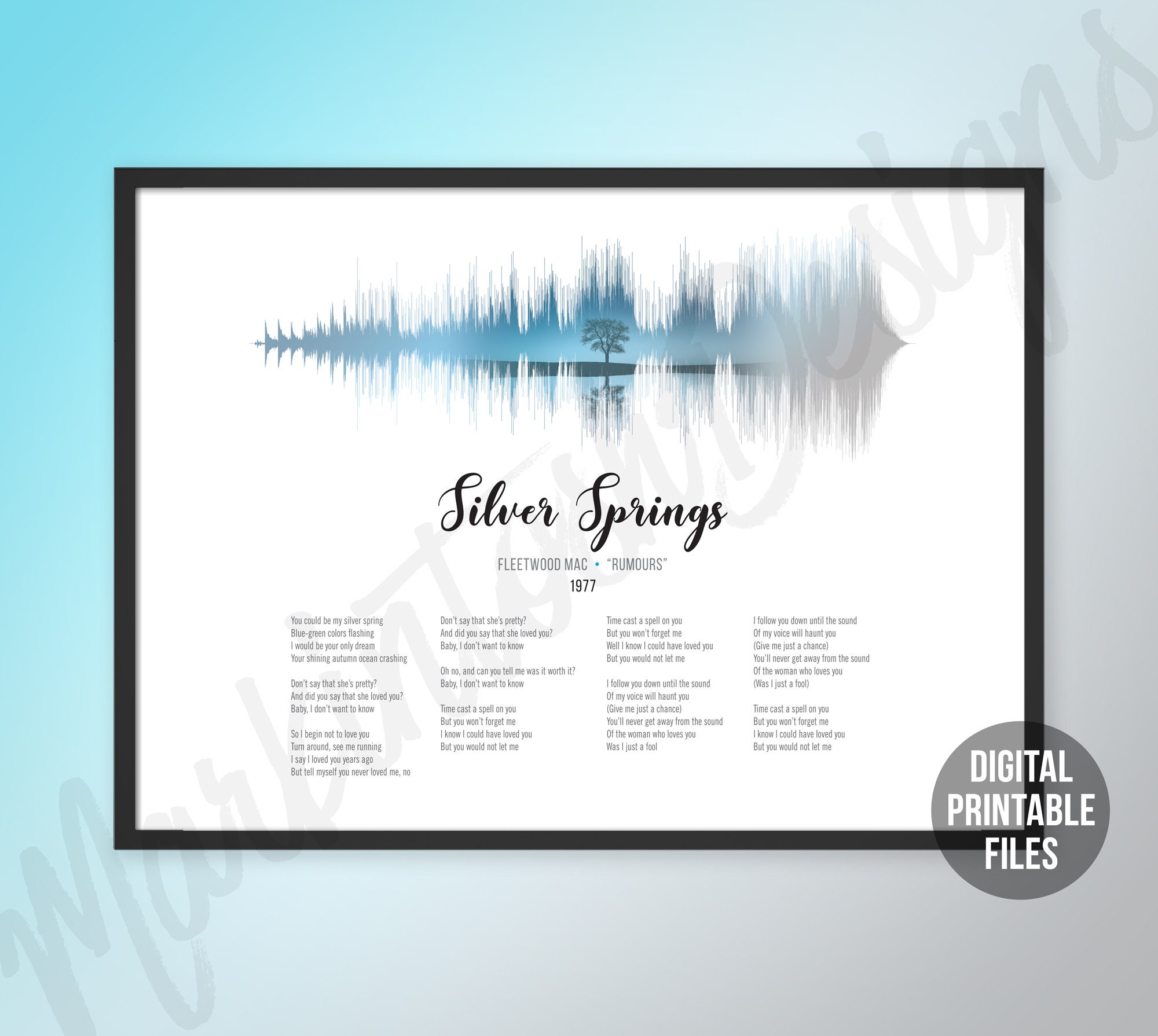Silver Springs Rumours Custom Sound Wave And Lyrics Art Etsy Silver Springs Rumours Custom Sound Wave And Lyrics Art Etsy