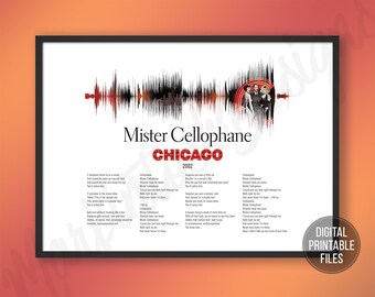Chicago Musical Gift Broadway Gift Broadway Lover Broadway Art Musical Broadway \u201cAll that Jazz\u201d Sound Wave Art from Chicago