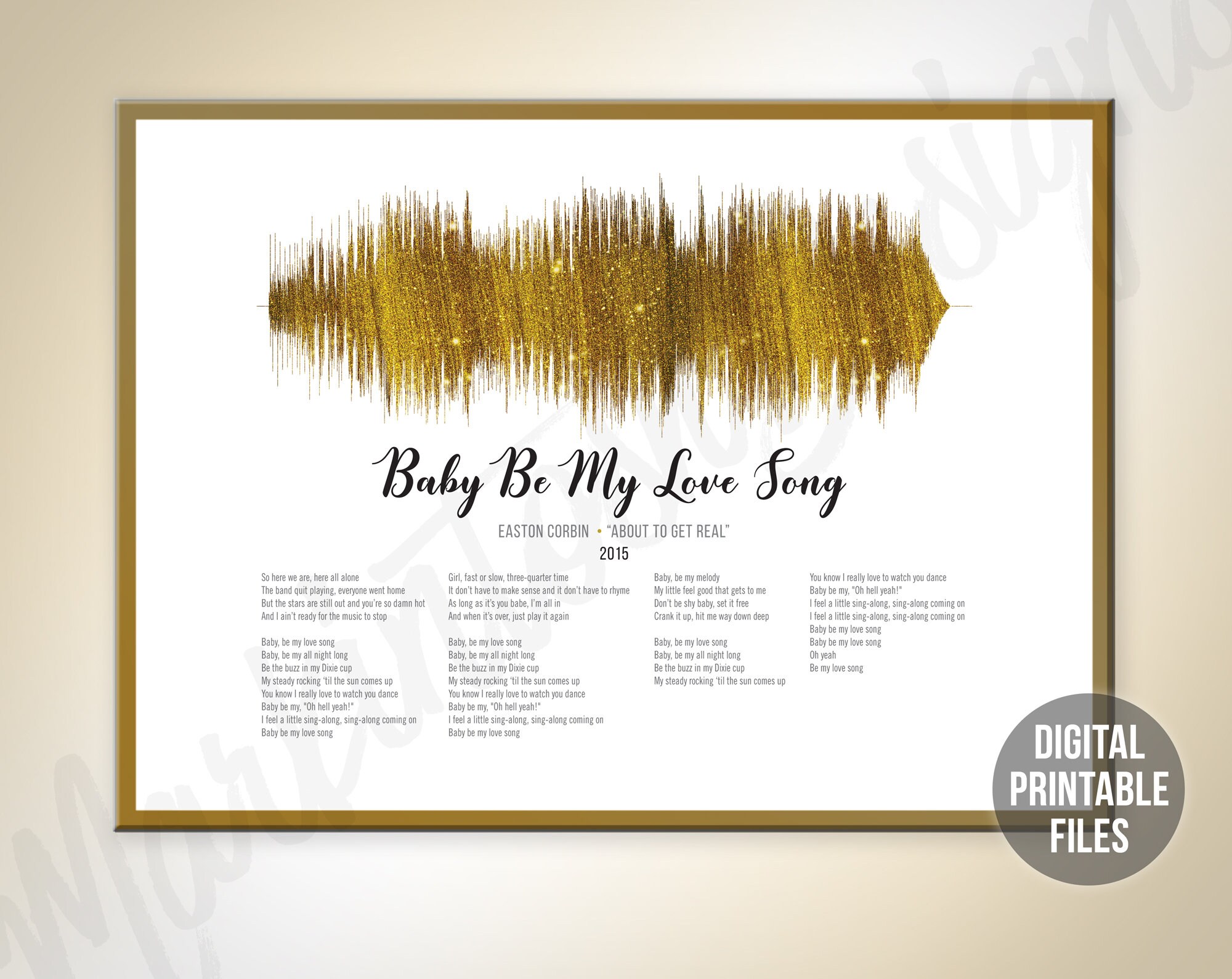 Baby Be My Love Song Custom Sound Wave And Lyrics Art Etsy Ireland