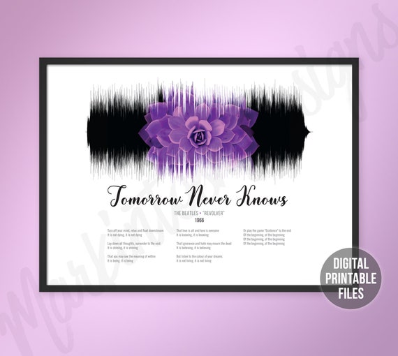 Tomorrow Never Knows Revolver Custom Sound Wave And Lyrics Etsy Tomorrow Never Knows Revolver Custom Sound Wave And Lyrics Etsy