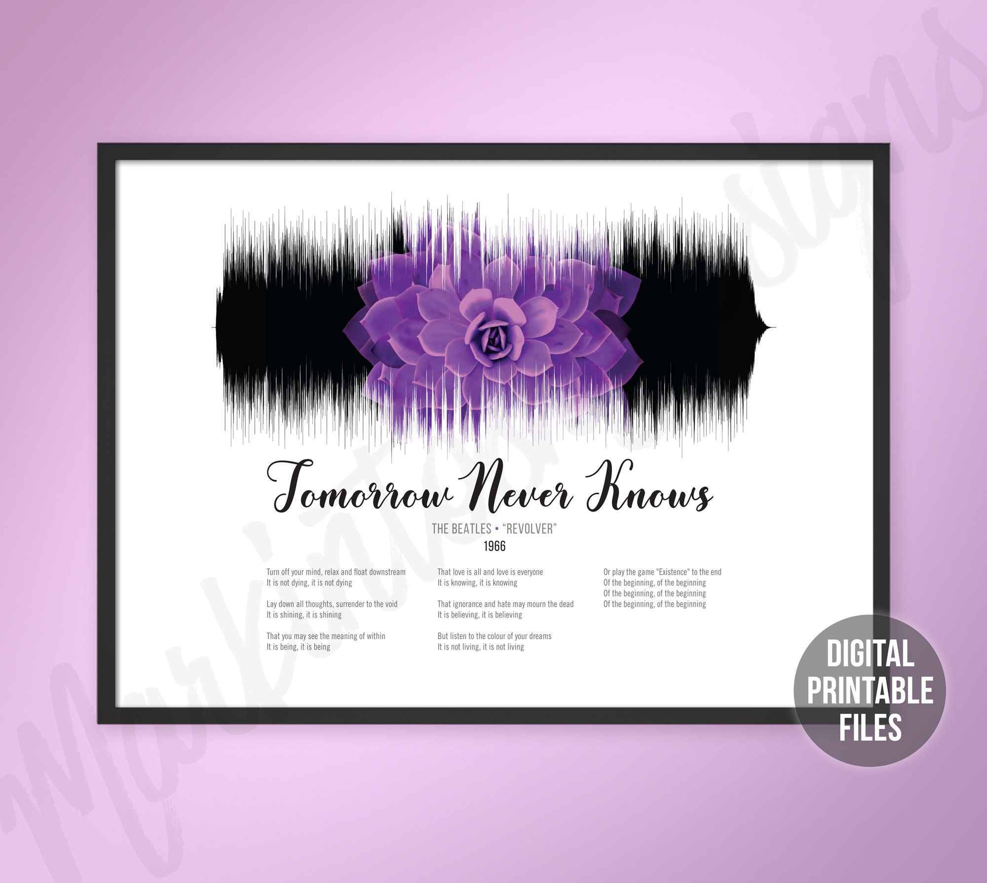 Tomorrow Never Knows Revolver Custom Sound Wave And Lyrics Etsy