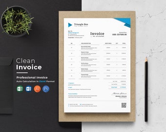 Invoice Template | Business Invoice | Receipt | Photography Invoice | Printable Invoice | Word Invoice | Printable Receipt | Excel Invoice