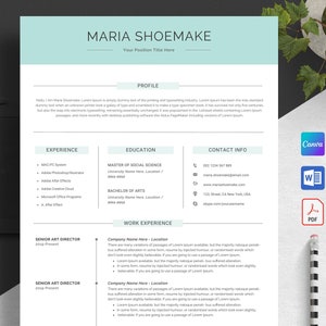 Modern Resume Template Fully Customizable in Word & Canva on any device anywhere | Instant Access | Free Resume Writing Guide