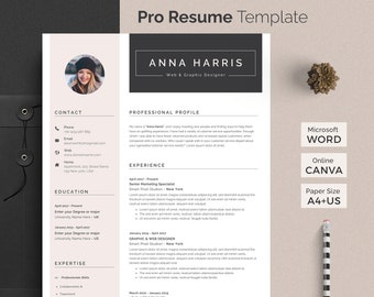 Modern and Pro Resume Template Fully Customizable in Word & Canva on any device anywhere | Free Resume Writing Guide