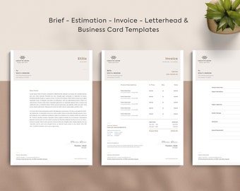 Invoice | Estimate | Business Card | Brief | Letterhead  | Brand Identity | Corporate Identity | Canva | Word
