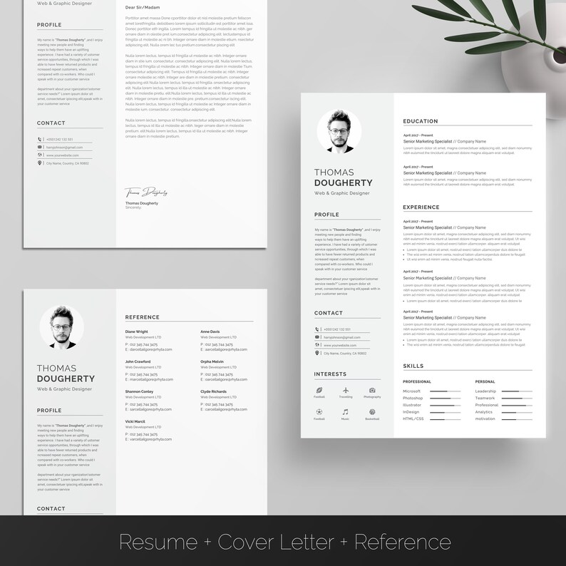 Resume Template Modern & Professional Resume Template for Word and Canva CV Resume Cover Letter Free Resume Writing Guide image 3