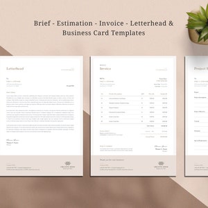 Invoice Estimate Business Card Brief Letterhead Brand Identity stationary image 1