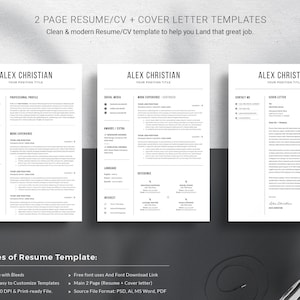 Professional Resume Template Modern And Creative Resume Templates Top Selling Resume/CV Big Bundle Word Resume Instant Download image 3