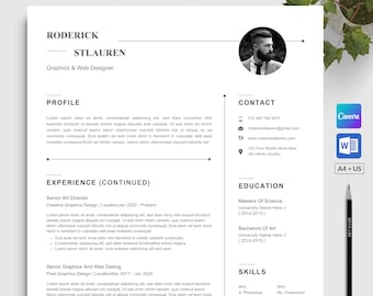 Professional Resume Template for Microsoft Word and Canva | ATS-Friendly | Modern Minimalist Design | Clean and Simple CV Format