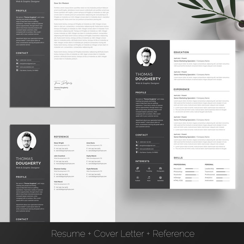 Resume Template Modern & Professional Resume Template for Word and Canva CV Resume Cover Letter Free Resume Writing Guide image 2