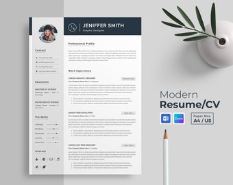 Minimalist Resume Template | Cover Letter and References Template | ATS-Friendly Design | Edit in Word or Canva | CV Template