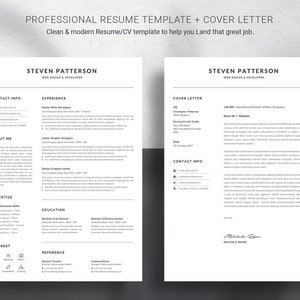 Professional Resume Template Modern And Creative Resume Templates Top Selling Resume/CV Big Bundle Word Resume Instant Download image 6