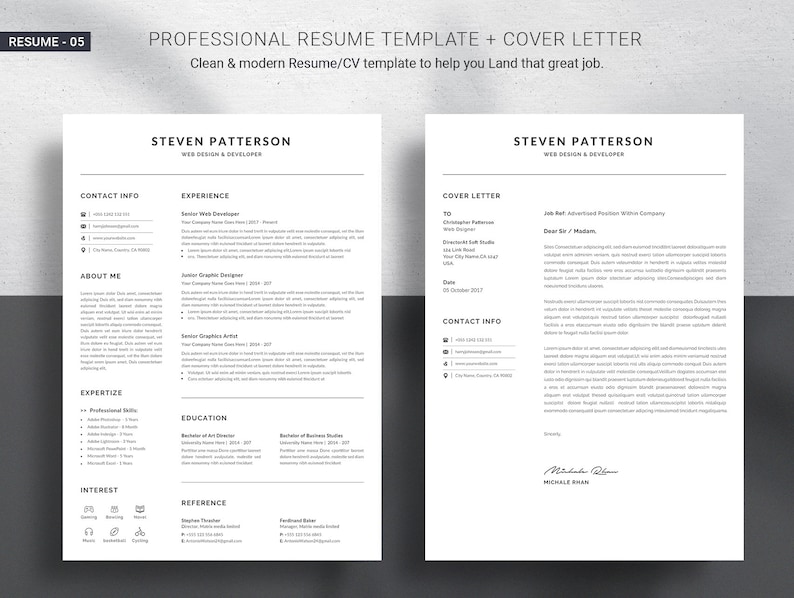 Professional Resume Template Modern And Creative Resume Templates Top Selling Resume/CV Big Bundle Word Resume Instant Download image 6