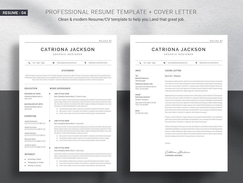 Professional Resume Template Modern And Creative Resume Templates Top Selling Resume/CV Big Bundle Word Resume Instant Download image 5