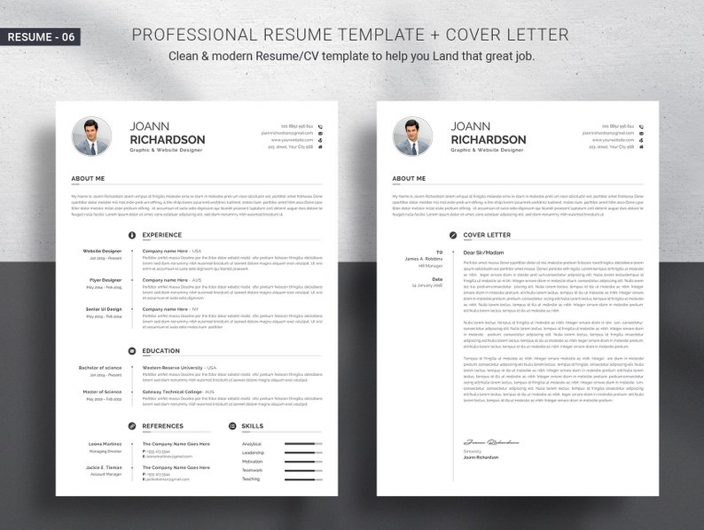 Professional Resume Template Modern And Creative Resume Templates Top Selling Resume/CV Big Bundle Word Resume Instant Download image 7