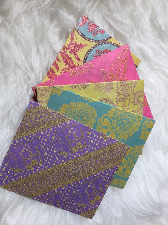 10 Indian envelopes/Paisley/mini envelopes/indian wedding/gift Etsy
