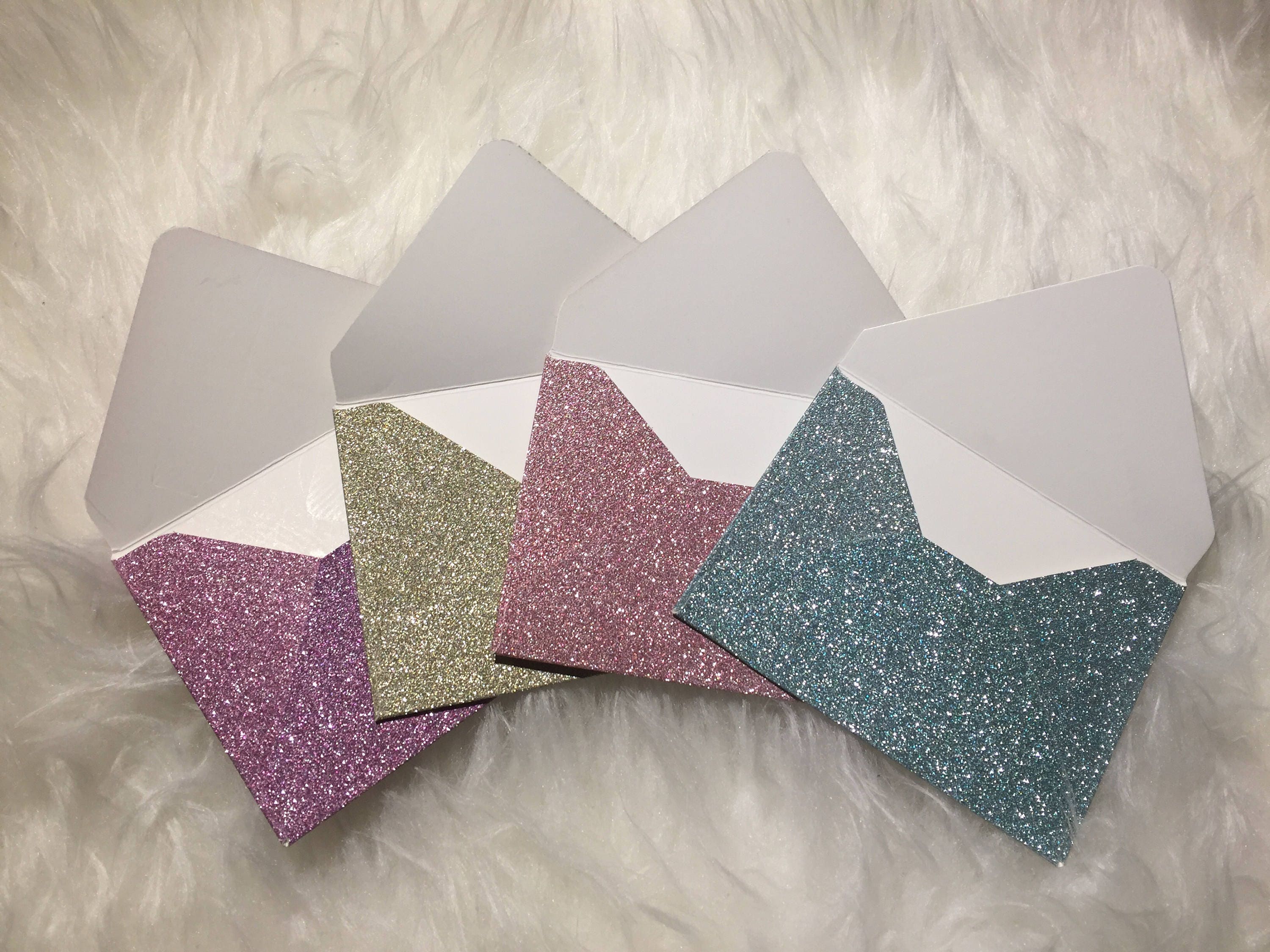 10 glitter envelopes/mini envelopes/note cards/thank you Etsy