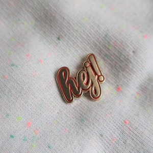 Hej in red Sweden inspired enamel pin image 1