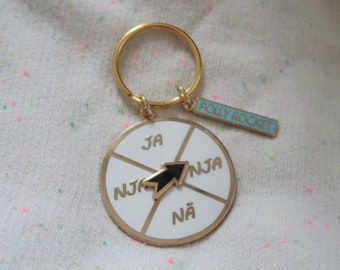 Swedish fortune wheel Sweden inspired enamel keychain