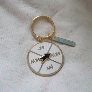 Swedish fortune wheel Sweden inspired enamel keychain