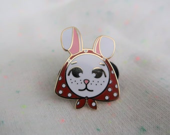 Easter bunny Sweden inspired red enamel pin