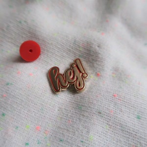 Hej in red Sweden inspired enamel pin image 4