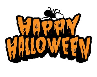 ハッピーハロウィン - ハロウィンデコレーションサイン シンプルな DIY 印刷可能 - ハロウィンパーティーデコレーションを自分で作ろう - デジタルダウンロード