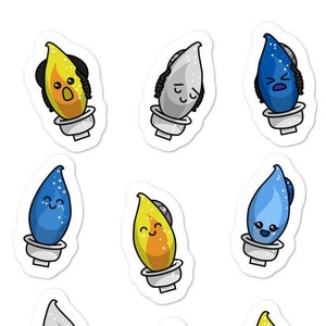Stickers bougies électriques Hannukah Kawaii