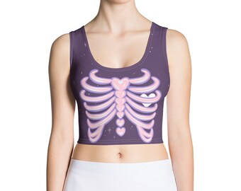 Adorabones Crop Top Violet & Pink