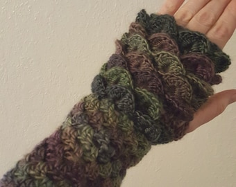 Fingerless Dragon Scale Gloves | Adult Gloves | Teen Gloves | Crocheted Gloves | Winter Gloves | Arm Warmers | Wrist Warmers