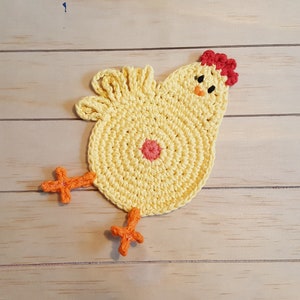 Chicken Butt Coaster, Set of 4 | Cotton Coasters | Farm Coasters | Funny Coasters | Whimsical Coasters | Crochet Coasters | Coasters