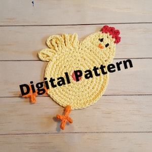 Digital Pattern Chicken Butt Coaster | Funny Coaster | Farm Coaster | Crochet Pattern