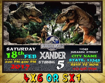 Jurassic World Invitations, Jurassic World Party, Jurassic Park Invitation, Jurassic Park Party, Jurassic World Birthday Invitation,Dinosaur