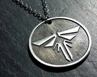 Fireflies Necklace Pendant Inspired Silver Charm The Last of Us Firefly Cosplay Costume Jewellery Double Sided