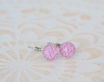 Berry Ripple Earrings, Hypoallergenic Surgical Steel, Dangly Earrings, Lever Back Earrings