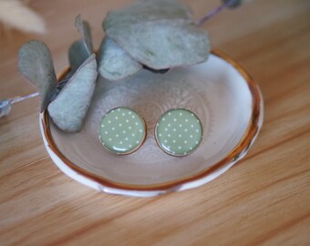 MAXI STUD, Dotty Olive Green Earrings, Green Earrings, Earrings for Girls, Statement Earrings, Spot Stud Earrings