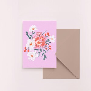 Pretty Floral Greeting Card - blank inside