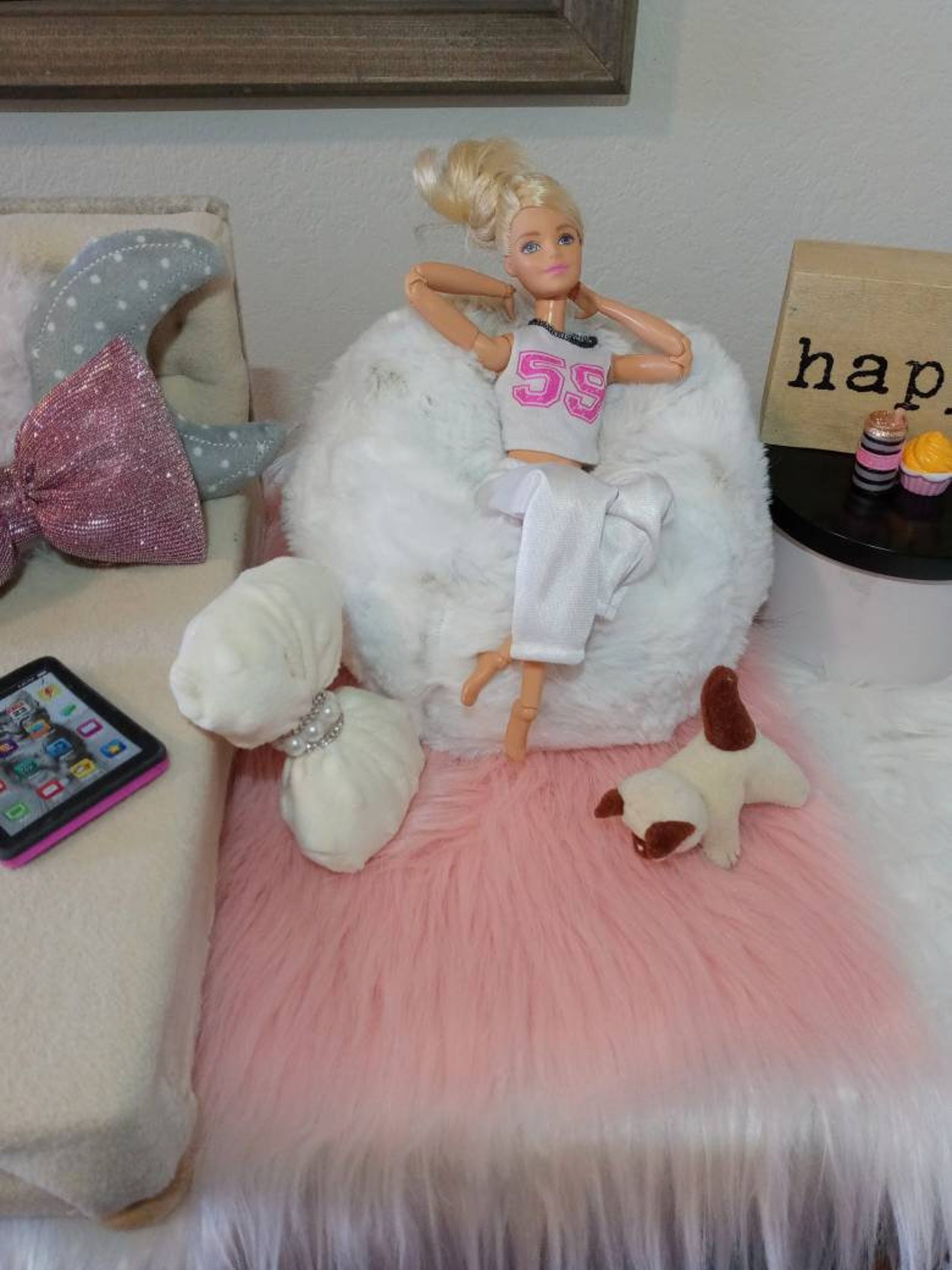 Barbie bean bag chair/ deluxe chair for barbie doll/ chair and Etsy