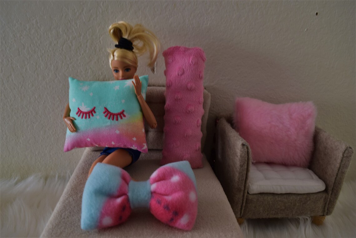 Barbie size pillows/doll pillow set/16 scale doll stuff/doll Etsy