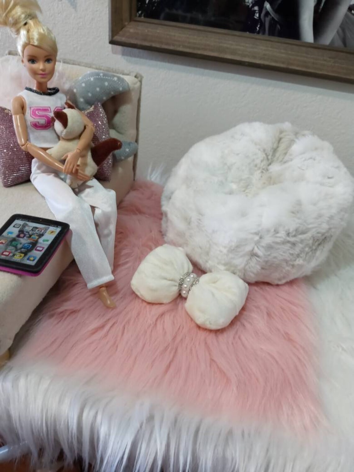 Barbie bean bag chair/ deluxe chair for barbie doll/ chair and Etsy