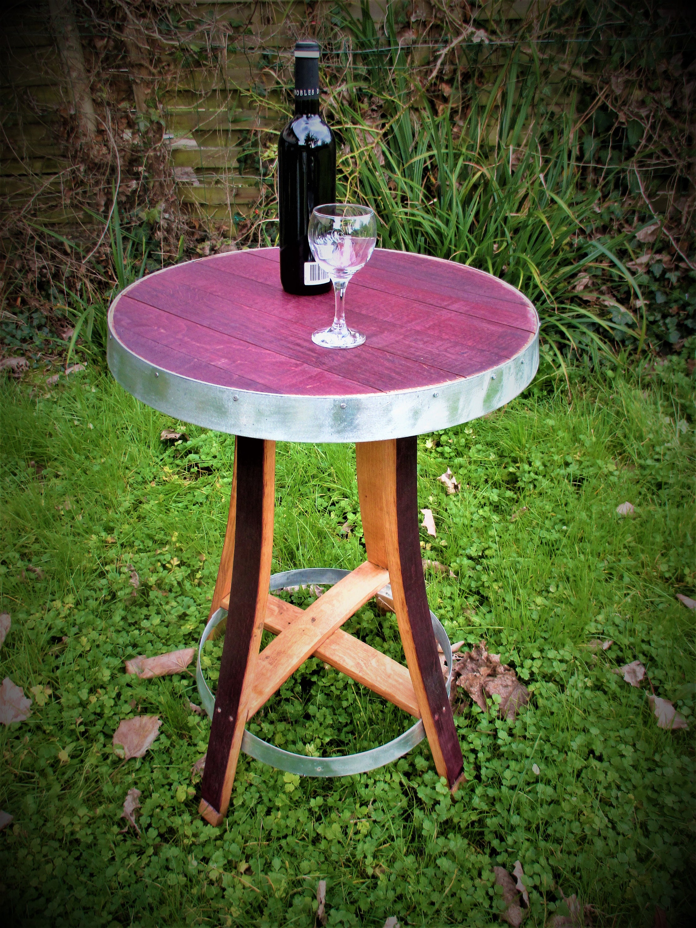 Table de Bar , H 80 cm, D 55 cm | Recyclage Barrique Vin