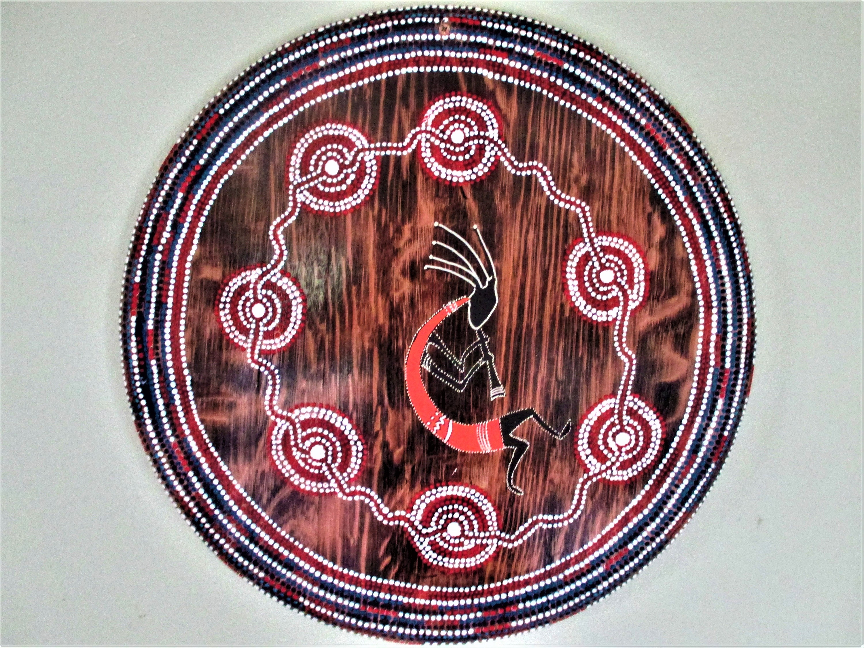 Décoration Murale , Diamètre 57 cm Épaisseur 4 | Recyclage Couvercle de Barrique Vin en Chêne