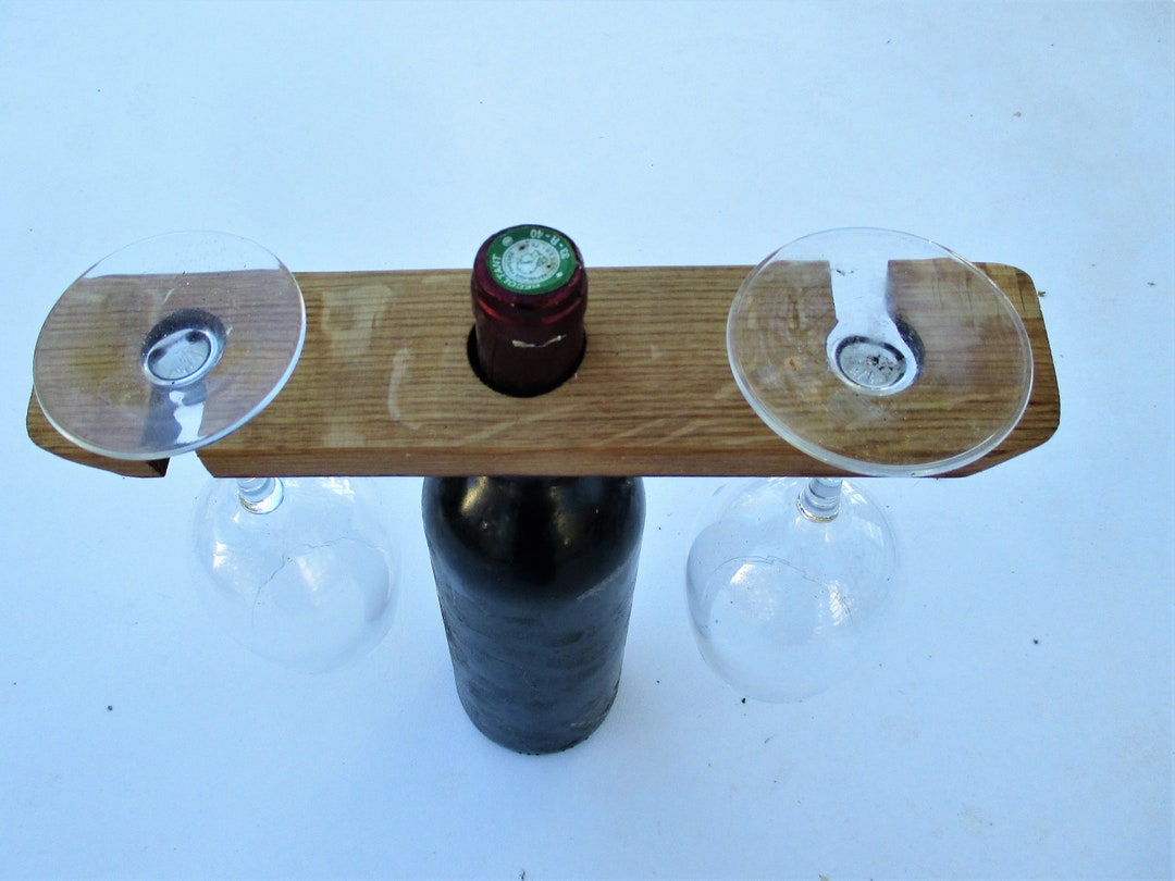 Holder of Glasses on Bottle Wine Glass Holder 2 Glasses Etsy