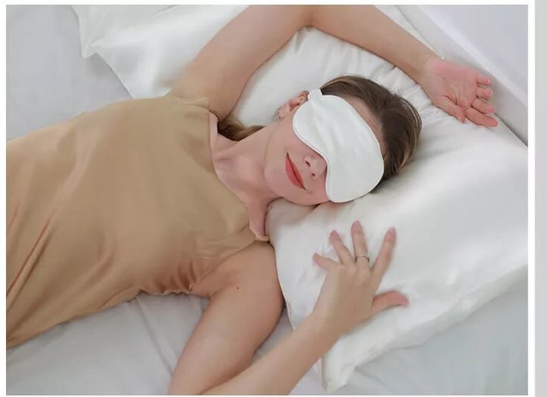 100% Pure Mulberry Silk Sleep Mask gifts for women White