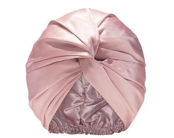 XLarge 100% Pure Mulberry Silk twisted turban | 56cm circumference Silk Caps | Sleep Bonnets| Great Hair Care | gifts for women