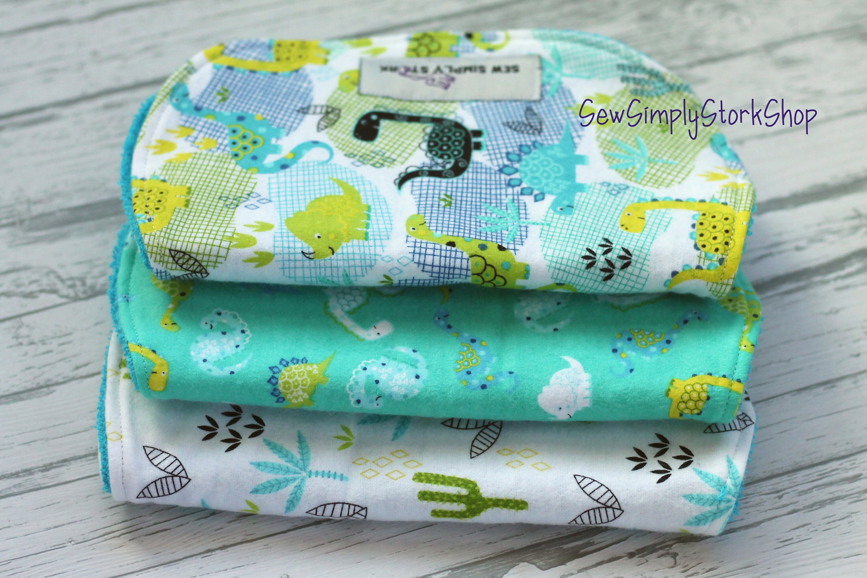 Dinosaur Desert Theme Burp Cloths Dinosaur Baby Gift Cacti Etsy