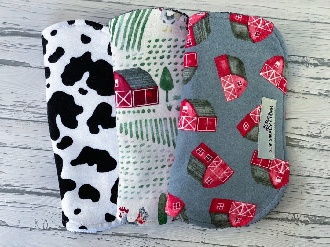 Farm Burp Cloths Baby Boy Farm Theme Cow Print Gift Baby Burp Cloths