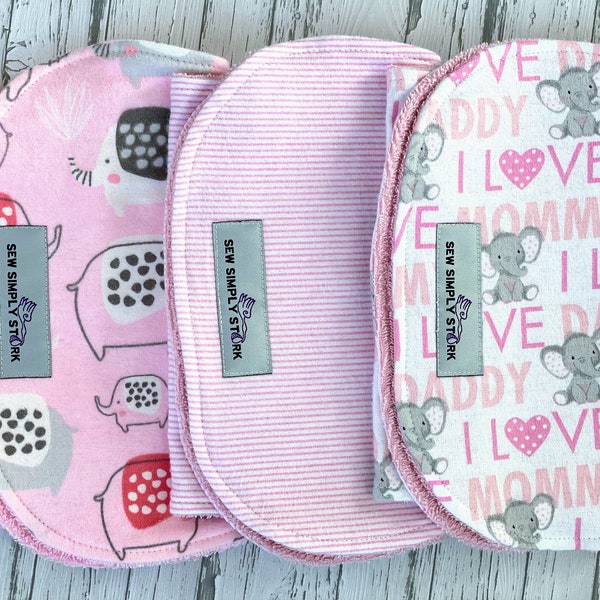 Elephant Baby Theme | Elephant Burp Cloth | Baby Girl Burp Cloth Set | Elephant Baby Shower | Gift for Baby Girl | Elephant Nursery