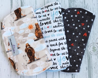 Bear Burp Cloth Set | Bear Baby Shower | Wilderness Theme Burp Cloths | Bear Baby Gift | Woodland Gift | Baby Burp Cloth | Bear Nursery