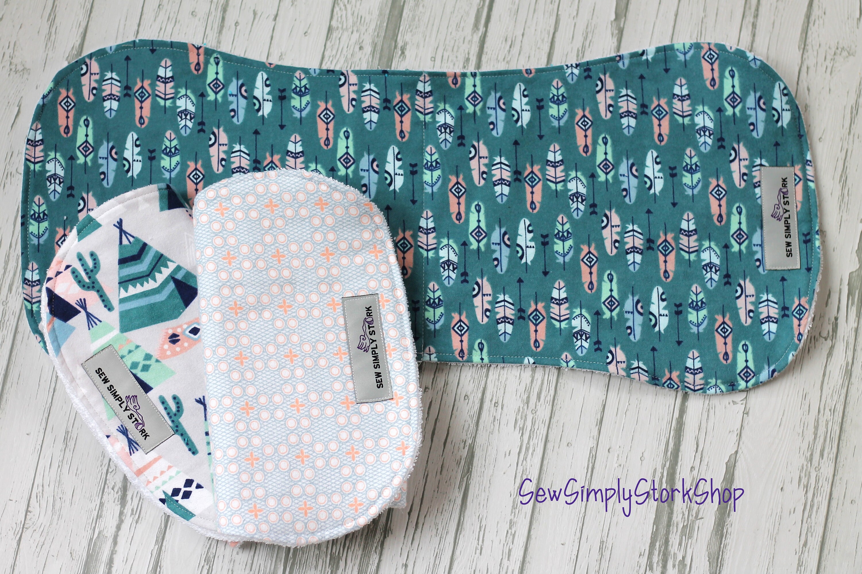 Boho Burp Cloths Boho Baby Gift Peach Baby Shower Etsy